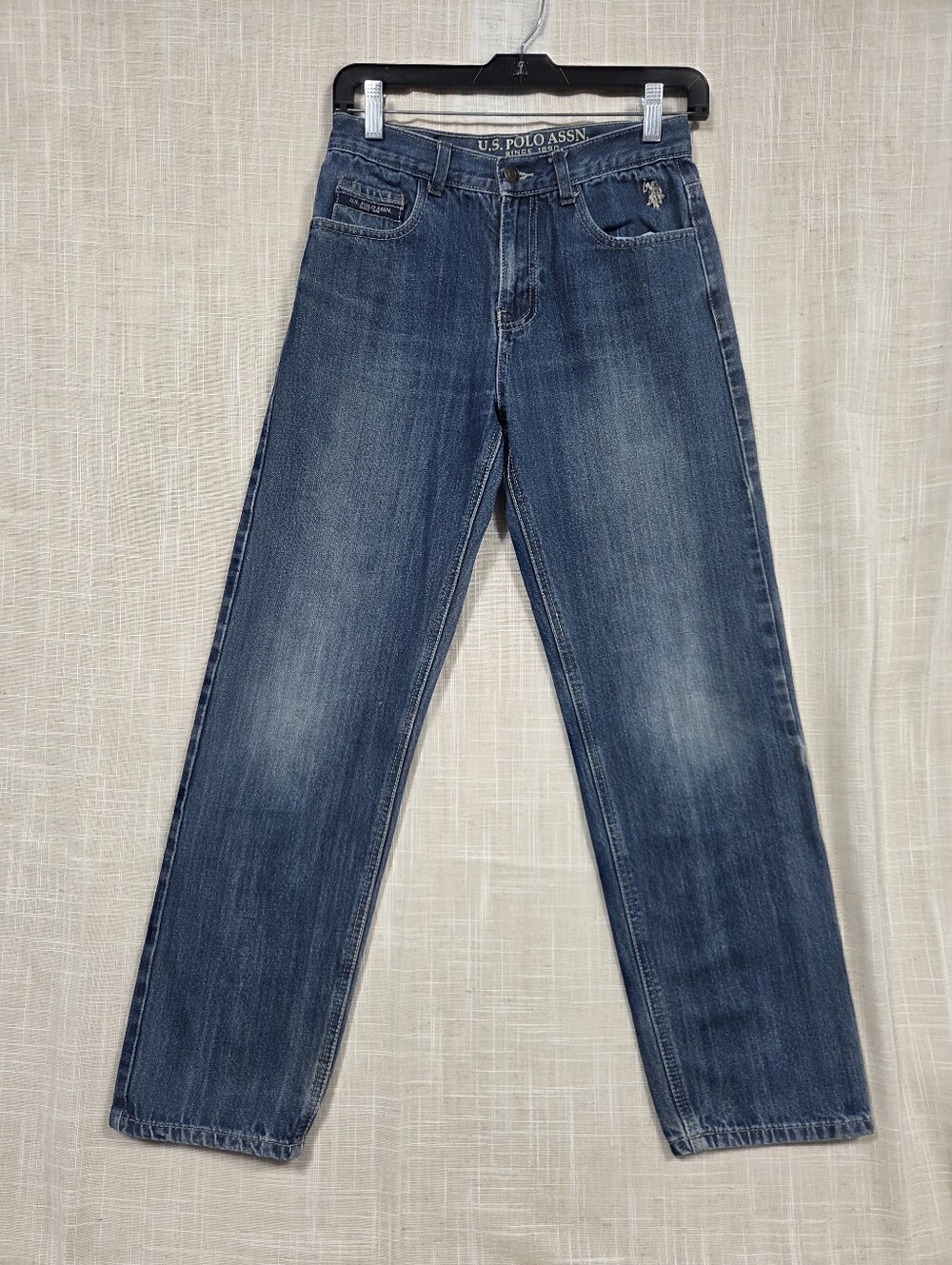 U.S. Polo Assn. Boys Straight Fit Denim Jeans - Size 14 (Y2K Vintage Vibe)